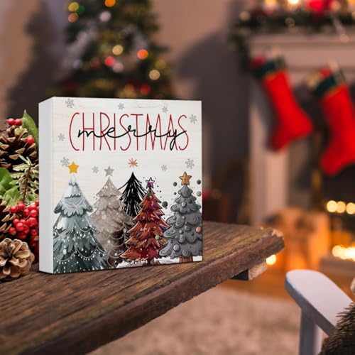 Farmhouse Christmas Decor - Merry Rustic Wooden Sign - Image 5