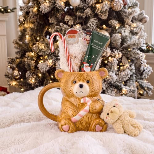 Newtay 7 Pcs Christmas Mug Gift Set Xmas Bear Ceramic Coffee Cup Decoration - Image 3