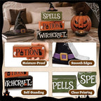4 Pcs Hocus Pocus Decor, Vintage Halloween Decorations Indoor Table Sign - Image 4