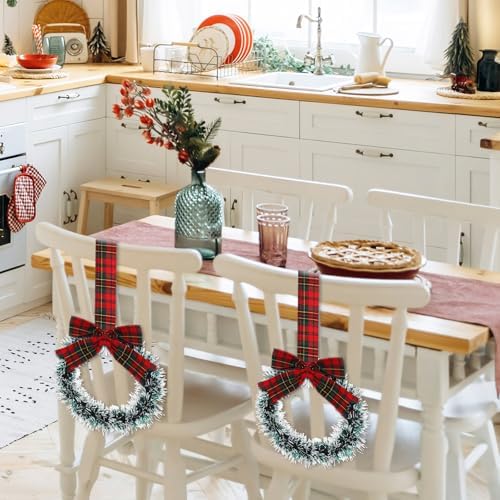 Retrowavy 12 Pcs Small Christmas Kitchen Cabinet Wreaths with Ribbon - Image 4
