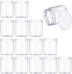 15 Pack 6oz Clear Plastic Jars Wide-mouth Storage Containers, Refillable Empty by Panxxsen