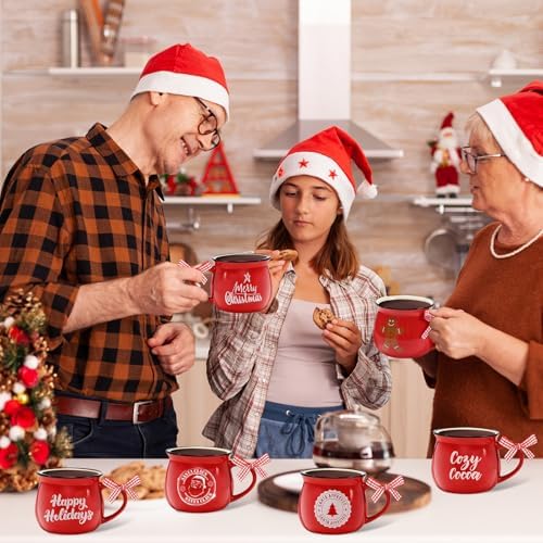 Sawysine 6 Set Christmas Coffee Mugs, Holiday Gift, Gingerbread Man - Image 5