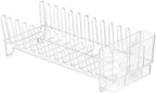 mDesign Kitchen Sink Dish Drainer – Small Metal and Plastic Dish Rack - Image 6
