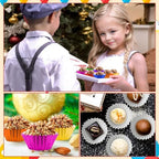 400pcs Mini Foil Cupcake Liners Cupcake Baking Cups, 8 Bright Colors - Image 4
