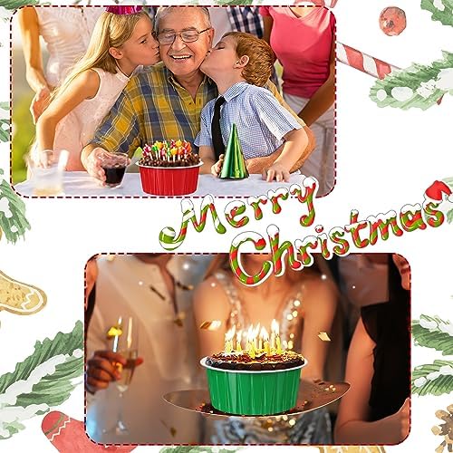 Umigy 100 Pcs Christmas Aluminum Foil Baking Cups with Lids,Classic - Image 5