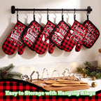 Qinyoung 48 Pcs Christmas Kitchen Oven Mitts Pot Holders, Buffalo Plaid - Image 2