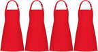 Jubatus 4 Pack Bib Aprons with 2 Pockets Cooking Chef Kitchen Apron by Jubatus