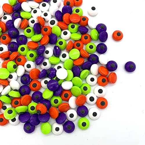 GEORLD 4 Colors Candy Eyeballs Eyes Cake Cupcake Toppers Halloween Cookie Dessert Sprinkles Decorations（Orange/Green/Purple/White）2.8 Ounce - Image 2