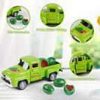 Watermelon Truck Decor, Vintage Green Pickup Truck with Farm Fresh Watermelon, Summer Farmhouse Tiered Tray Decor, Rustic Kitchen Tabletop Decorations for Home Office - Image 4