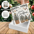 Merry Christmas Decorations, Christmas Tree Wooden Sign Decor - Image 2