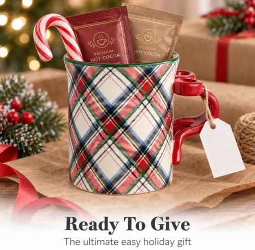 Mud Pie Christmas Tartan Mug with Bow Handle, 11 Ounce Plaid Coffee Mug - Image 6