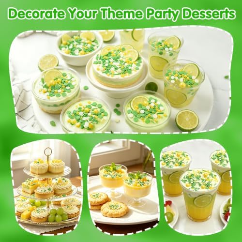 Edible Green Yellow White Sprinkles,Confetti Pearls Jimmies Sugar Sprinkle - Image 5
