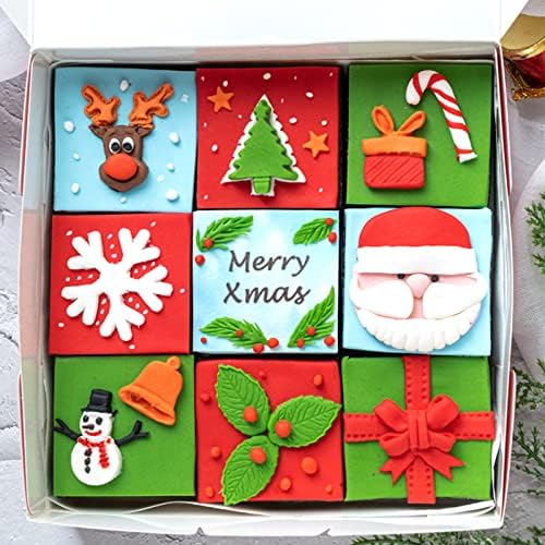 Christmas Silicone Molds Snowflake Molds Mini Xmas Fondant Chocolate Candy Cake Molds Christmas Snowman Tree Snowflake Holly Leaves Santa Claus Baking Molds for Xmas New Year Party Cake Decor - Image 2