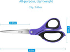 LIVINGO 3 Pack Sharp Scissors, 8.5 inch Comfort Grip Scissors All Purpose - Image 2