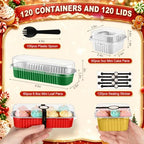 LemonRoad Mini Loaf Pan with Lids and Spoons, Christmas Colors, 120 Sets - Image 2