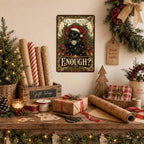 Funny Christmas Cat Sign, Black Cat Holiday Decor, Gothic Wall Art - Image 5