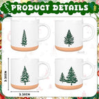YHRJWN Christmas Mugs Set of 4-12Oz, Christmas Coffee Mugs With Xmas Tree Design, Holiday Gifts for Family, Friends, Dishwasher & Microwave Safe - Image 6