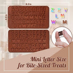 HKNMTT Letter Molds Silicone for Chocolate 2PCS, Small Mini Size for Alphabet Decorating Birthday Cake Strawberries Lollipop Fondant, Heart Shaped Gift Choice, Non-stick BPA Free Moulds - Image 5