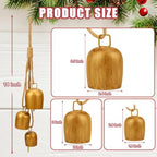 Christmas Jingle Bells Vintage Gold Brass Bells with Jute Rope - Image 2