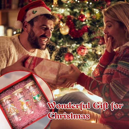 6 Set Christmas Glasses Cups with Bamboo Lid and Glass Straw 16 oz Gingerbread Man Christmas Drinking Cup Beer Iced Coffee Cup Xmas Tumbler Mugs for Women Men Holiday Party Office Gifts - Image 6