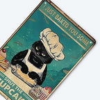 Funny Retro Cat Metal Tin Sign Vintage Kitchen Signs Wall Decor Cat Art Kitty Cats Signs For Home Coffee Bar Cat Art I Just Baked You Some Cakes Sign 8x12 Inch - Image 6