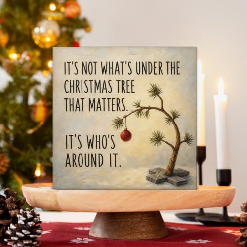 Christmas Tree Home Decor, Inspirational Quotes Christmas Wooden Sign - Image 3