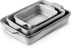 KOOV Bakeware Set, Ceramic Baking Dish Set, Rectangular Casserole Dish Set by KOOV