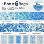 Blue Sprinkles for Cakes, Cupcakes, Blue and White Cake Sprinkles, 180g - Image 3