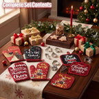 Qinyoung 48 Pcs Christmas Kitchen Oven Mitts Pot Holders, Black Santa - Image 6