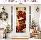 Christmas Decorations - Merry Christmas Stocking Candy Cane Door Cover - Image 7