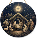 Christmas Decorations - Jesus Nativity Scene Wooden Sign for Front Door by OHOME