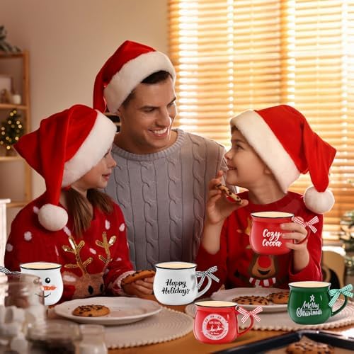 Sawysine 6 Set Christmas Coffee Mugs, Holiday Gift, Snowman Style - Image 6