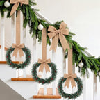 Retrowavy 12 Pcs Small Christmas Wreath, 8'', Snowy, Linen Color - Image 4