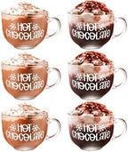 Sliner 6 Pcs Christmas Glass Coffee Mugs 16 oz Footed Irish Style Glasses by Sliner