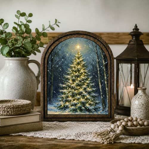 Winter Christmas Tree Arched Table Sign, Rustic Farmhouse Holiday Decor - Image 7