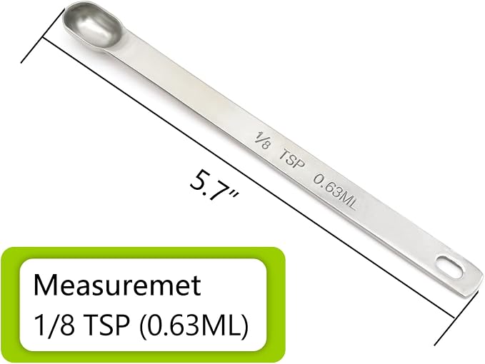 3PCS 1/8tsp Single Measuring Spoon, Stainless Steel Long Handle Individual - Image 2