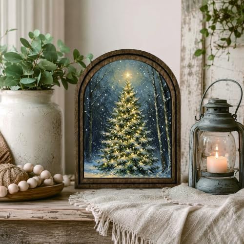 Winter Christmas Tree Arched Table Sign, Rustic Farmhouse Holiday Decor - Image 6