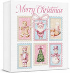 Pink Christmas Decor, Christmas Decorations Indoor, Bow Xmas Tree Santa Claus Snowman Nutcracker Gingerbread Sign Gift for Women Friends, Rustic Wooden Box Sign for Home Bedroom Desk Decor 5x5 Inches by Unknown