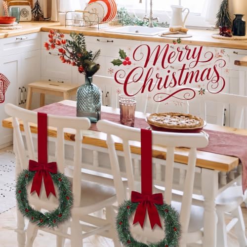 Retrowavy 12 Pcs Small Christmas Wreath, 8'', Classic, Burgundy Red - Image 6
