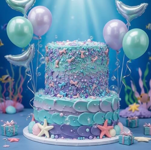Manvscakes Sprinkles- Edible Cake and Cupcake Sprinkles with Assorted Shapes and Sizes for Parties, Blue pink and purple Mix for Cookies, Ice Cream, Cake and Cupcake Decorating, 4 oz (Mermaid) - Image 4