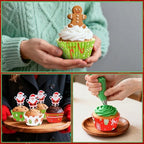 SANNIX 450pcs Christmas Cupcake Liners, Xmas Candy Baking Cups Cupcake Wrappers Paper Wraps Muffin Liners for Christmas Holiday Birthday Party Candy Cake Decorations Supplies(9 Designs) - Image 7