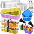 LemonRoad Mini Loaf Pan with Lids and Spoons, Candy Colors, 12 Sets by Unknown