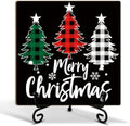 Romantic Merry Christmas Decor Wood Plaque with Support Stand by ZEDEV