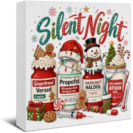 Silent Night Christmas Decor, Funny Medical Christmas Decorations by EUDOSI