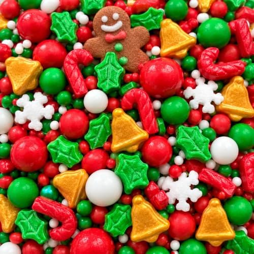 Christmas Sprinkles Mix 5.82 oz, 165 g, with Bells and Festive Shapes by Unknown
