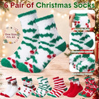Meanplan 6 Set Christmas Mugs Gift Bulk, Fuzzy Socks Cards Bags, Vintage - Image 4