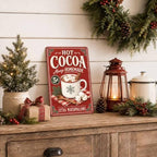 Hot Cocoa Sign, Christmas Kitchen Decor, Vintage Holiday Wall Art - Image 6