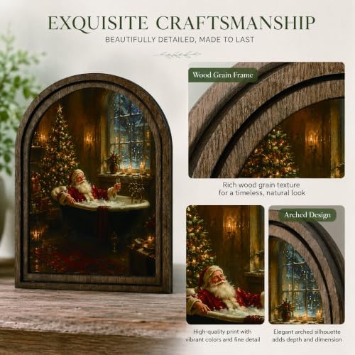 Santa Bathtub Arched Table Sign, Funny Christmas Shelf Decor - Image 4