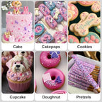 HUEBEATY Puppy Dog Sprinkles with Bone, Pink Purple Cake Sprinkles, 180g - Image 6