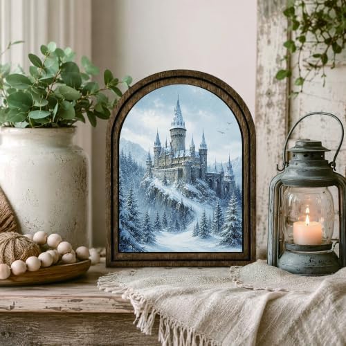 Winter Arched Table Sign, Rustic Snow Castle Farmhouse Decor - Image 6